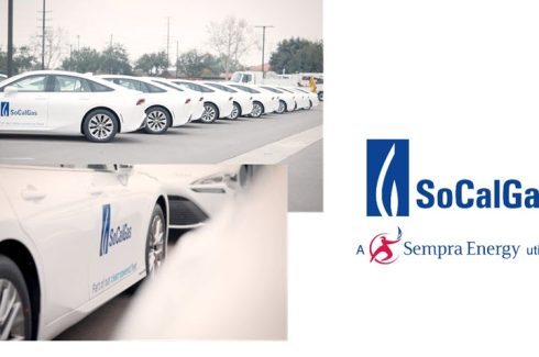 SoCalGas Fleet cars lines up in parking